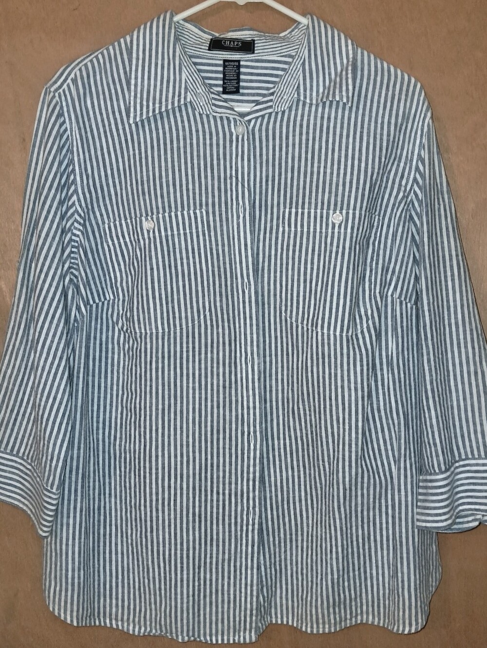 CHAPS DENIM 3/4 SLEEVE TOP